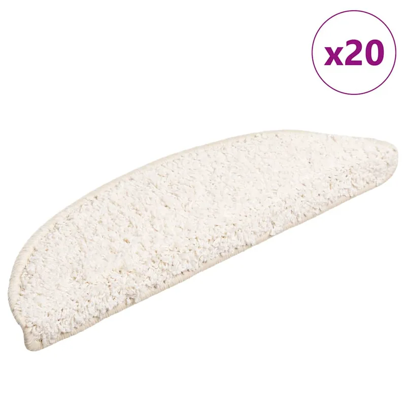 vidaXL Πατάκια Σκαλιών 20 τεμ. Λευκά Ημίκυκλα 56x17x3 εκ.