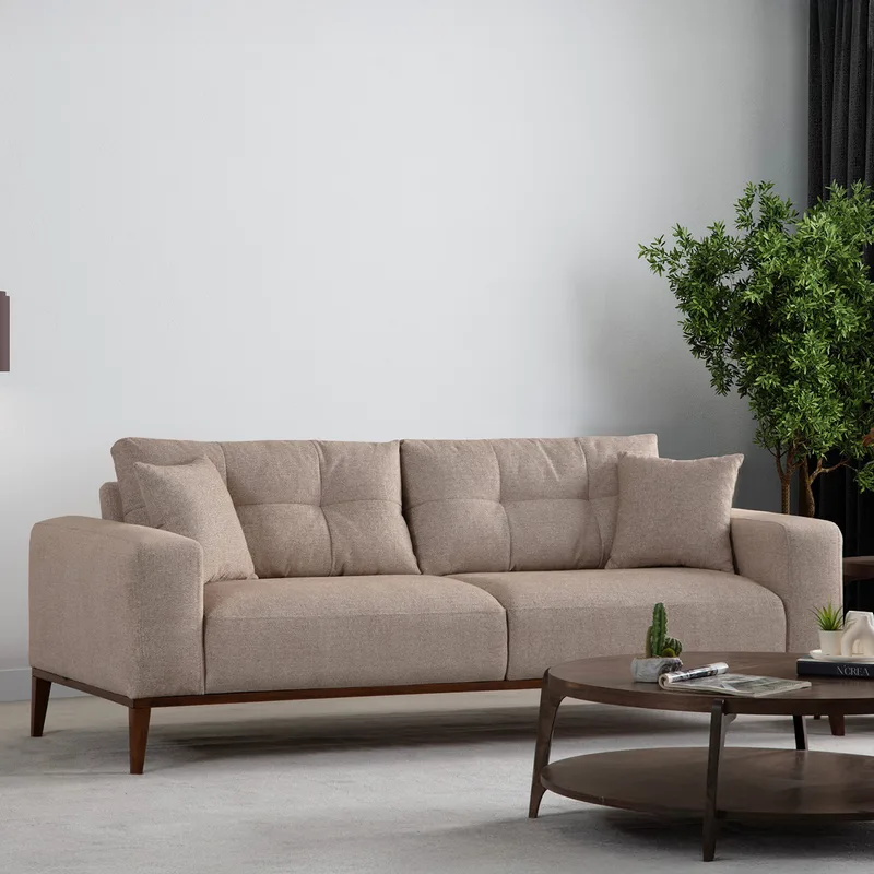 Τριθέσιος Καναπές-Κρεβάτι Sinor 3 Seater - Μπεζ 560Are2364 (92x75x57)