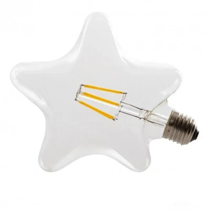 Λάμπα filament διακοσμητική σχήμα αστέρι Κεχριμπάρι Led 6W E27 Dimmable