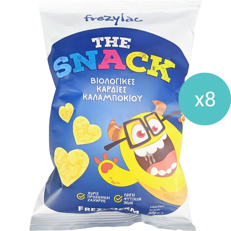 Σετ Frezyderm Frezylac The Snack Organic Corn Hearts Γευστικό Σνακ από Βιολογικές Καρδιές Καλαμποκιού 240g (8x30g)