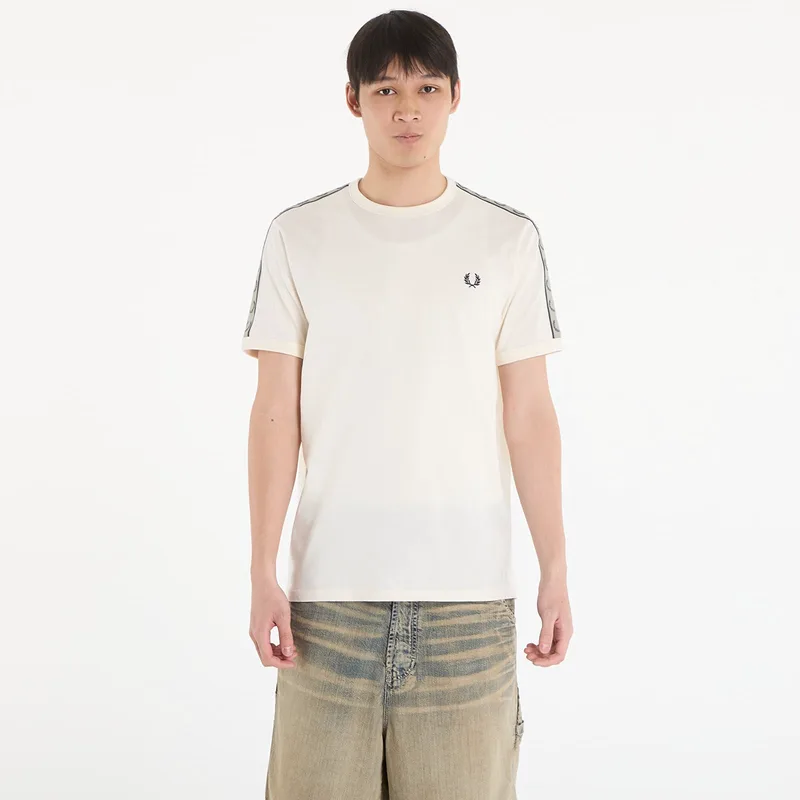 T-shirt FRED PERRY Contrast Tape Ringer T-Shirt Ecru/ Navy M