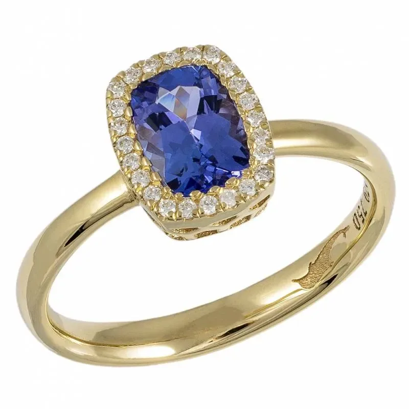 Χρυσό δαχτυλίδι ροζέτα Κ18 Tanzanite and Diamonds 050709 050709 Χρυσός 18 Καράτια