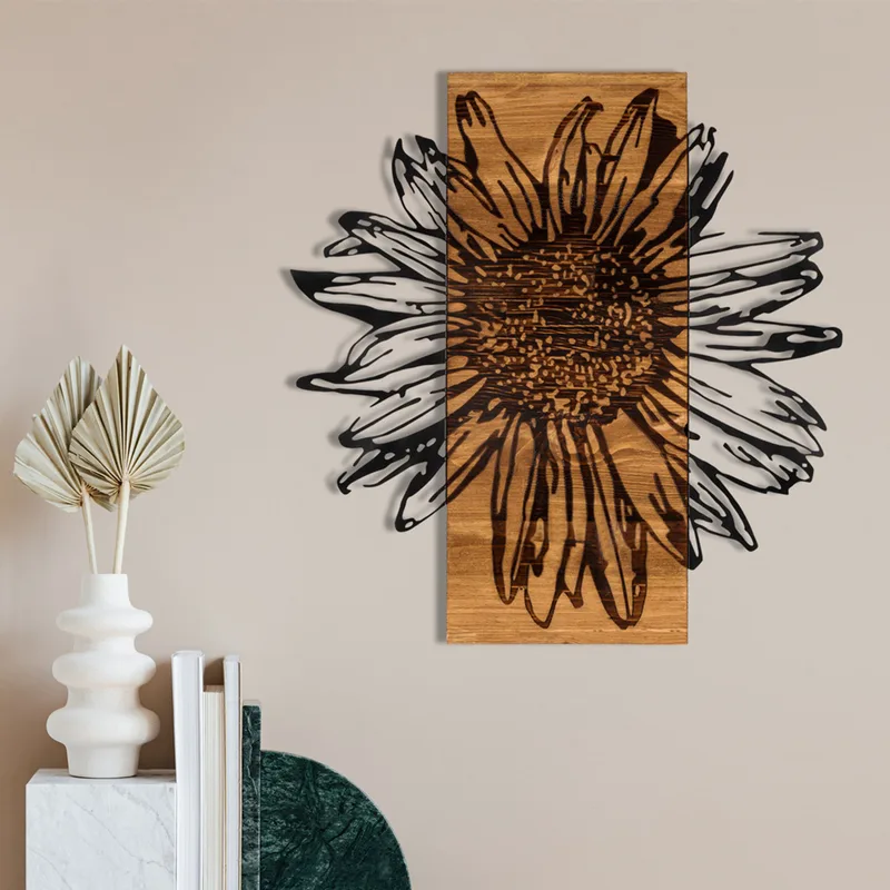 Ξύλινο Διακοσμητικό Τοίχου Daisy 279Enz1808 56x58 cm