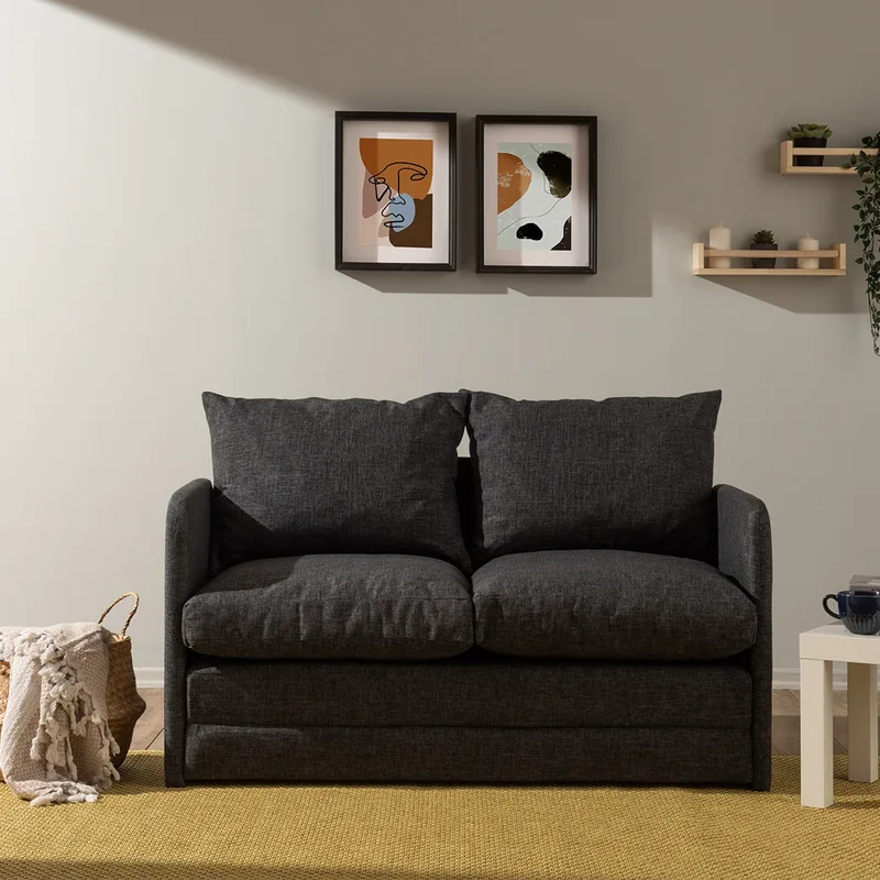 Διθέσιος Καναπές-Κρεβάτι Saga 2-Seater - Dark Grey 859Ftn2875 (120x46x49)