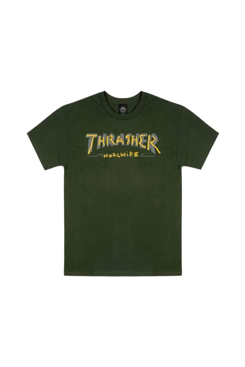 THRASHER T Shirts TRADEMARK TEE - ΠΡΑΣΙΝΟ-311600-GREEN