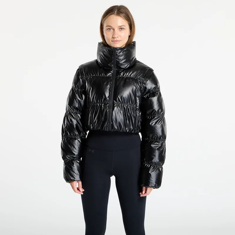 Μπουφάν adidas Essentials Glossy 2-In-1 Cropped Puffer Black XS
