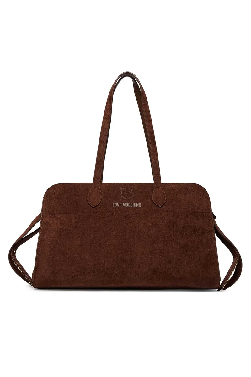 Love Moschino γυναικεία τσάντα tote με ανάγλυφο λογότυπο - JC4271PP0OKJ0 Καφέ Σκούρο