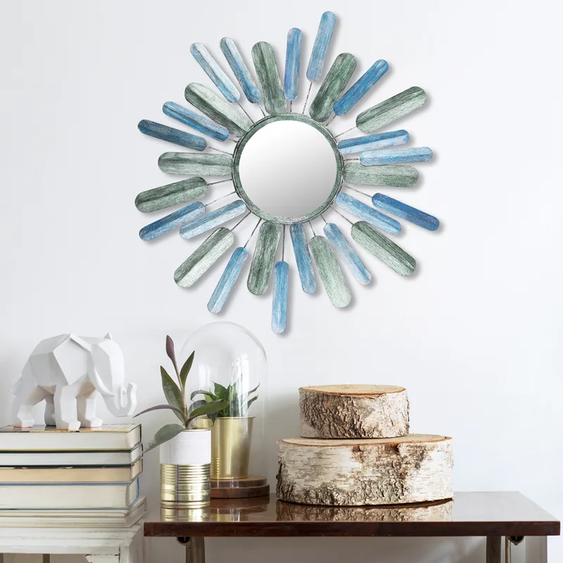Μεταλλικό Διακοσμητικό Τοίχου Metal Art Mirror Sun 891Tnl1575 75x75x5 cm