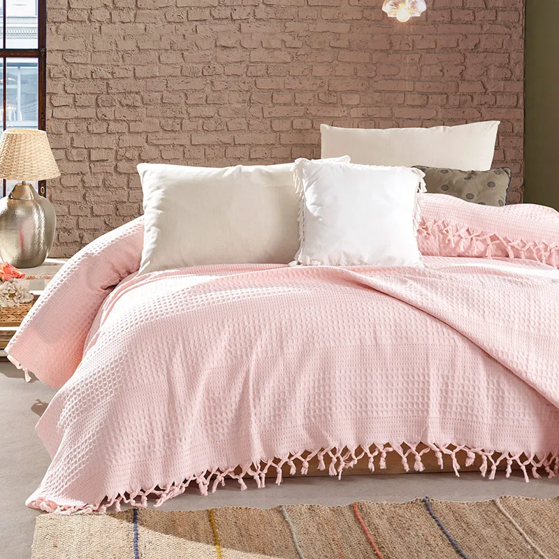 Κουβέρτα Πικέ Υπέρδιπλη 220x240 Dimcol Dobby Rose 220x240