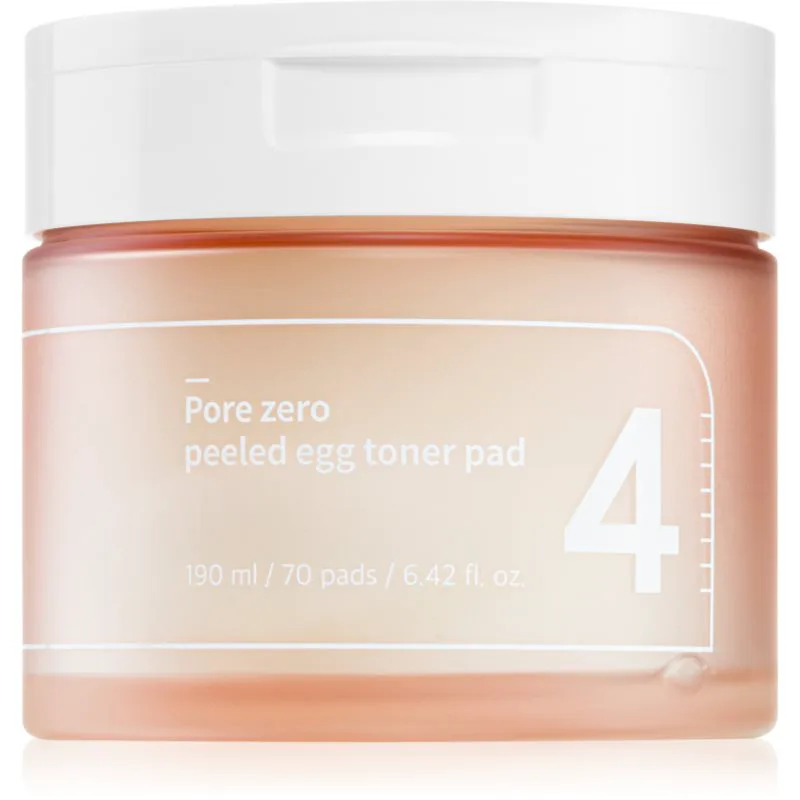 Numbuzin No. 4 Pore Zero Peeled Egg Toner Pad απολεπιστικά ταμπόν προσώπου κατά της γυαλάδας της επιδερμίδας με διερυμένους πόρους 70 τμχ