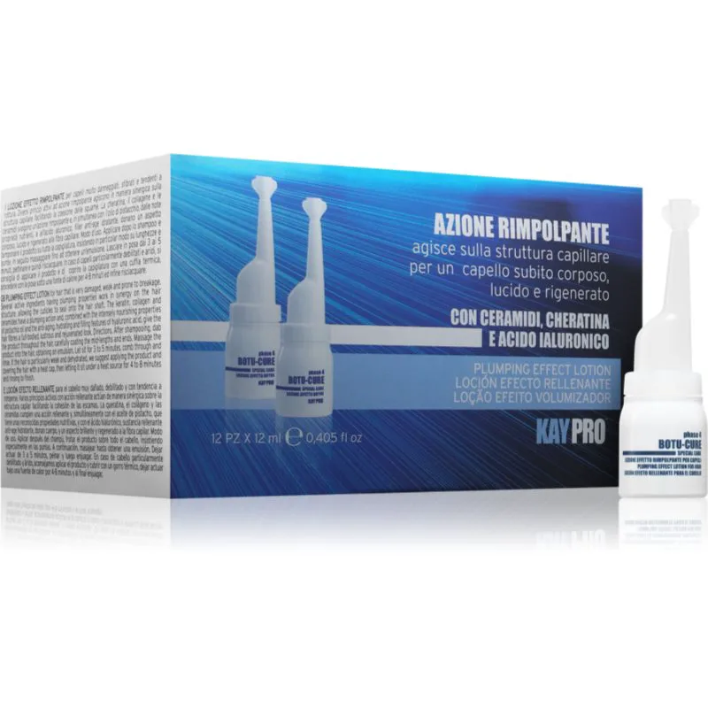 Kaypro Botu-Cure ενυδατικό μαλακτικό για κατεστραμμένα και εύθραυστα μαλλιά για επαγγελματική χρήση 12x12 ml