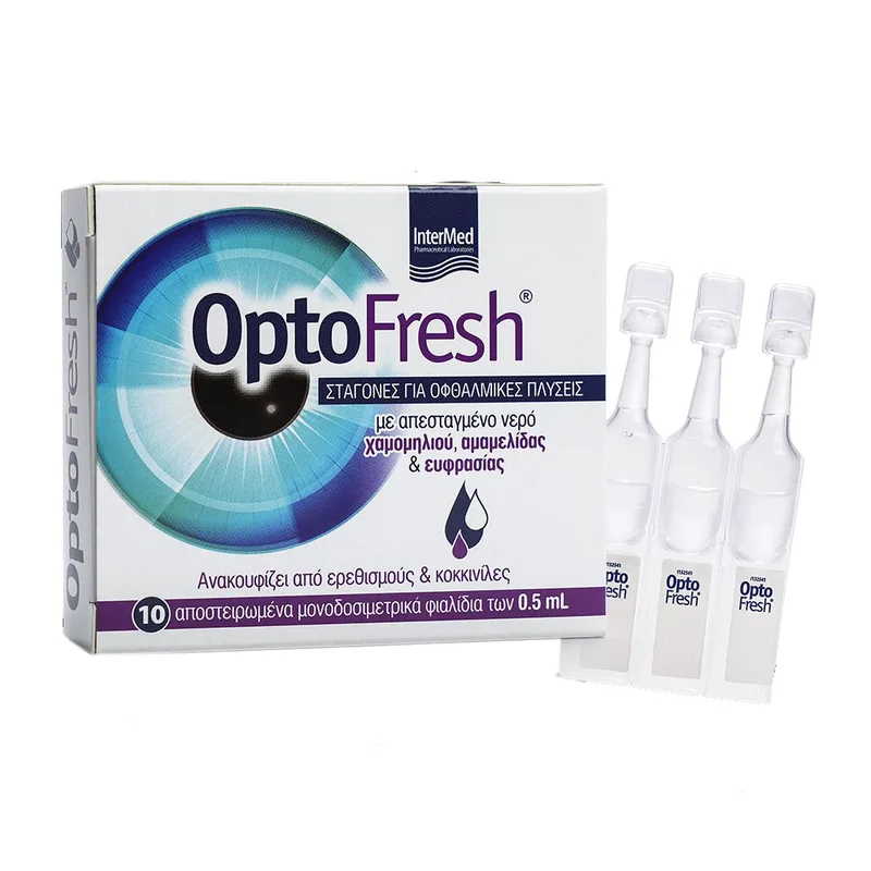 Intermed Optofresh Drops Οφθαλμικές Σταγόνες για τον Καθαρισμό & την Ανακούφιση των Ξηρών & Ερεθισμένων Ματιών 10x0,5ml