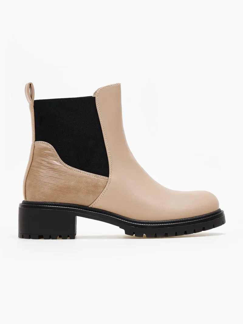 ERYNN Chelsea Boots with Elastic - RXJ211 - Μπεζ