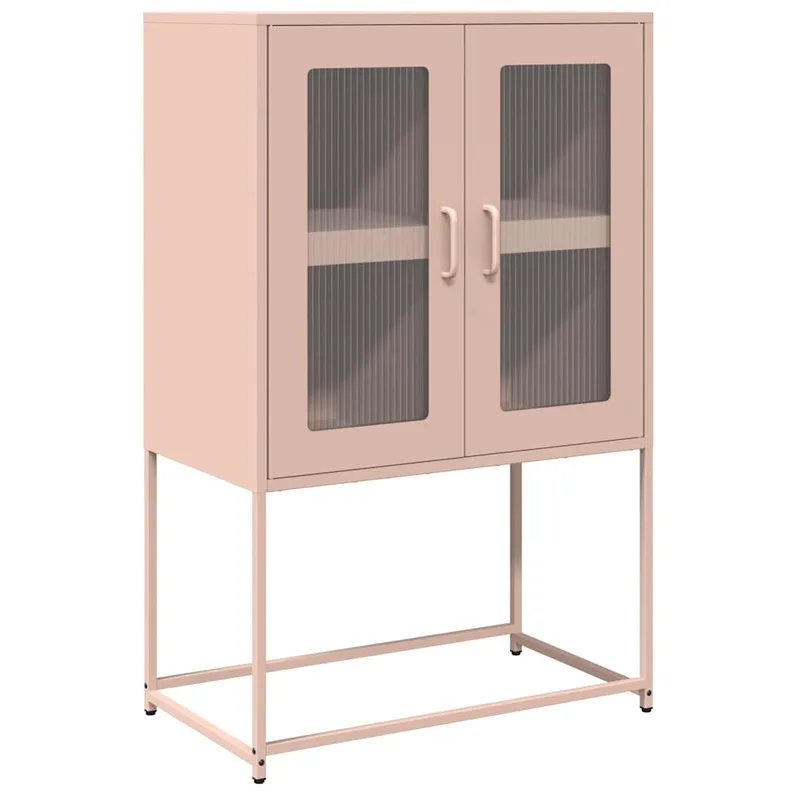 vidaXL Highboard Ροζ 68x39x107 cm Ατσάλι