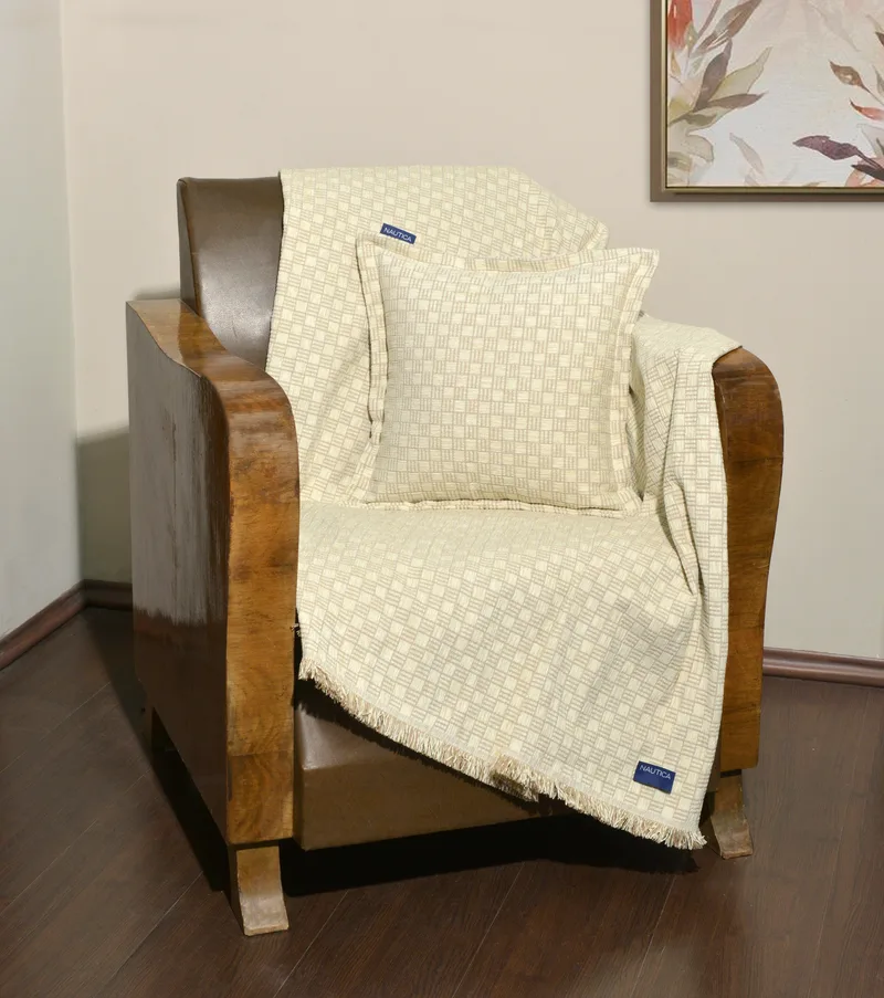 Ριχτάρι Διθέσιου Nautica Εκρού Καρρώ 180x250