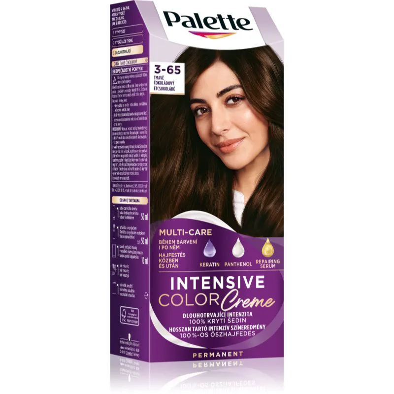 Schwarzkopf Palette Intensive Color Creme μόνιμη βαφή μαλλιών απόχρωση 3-65 (W2) Dark Chocolate 1 τμχ