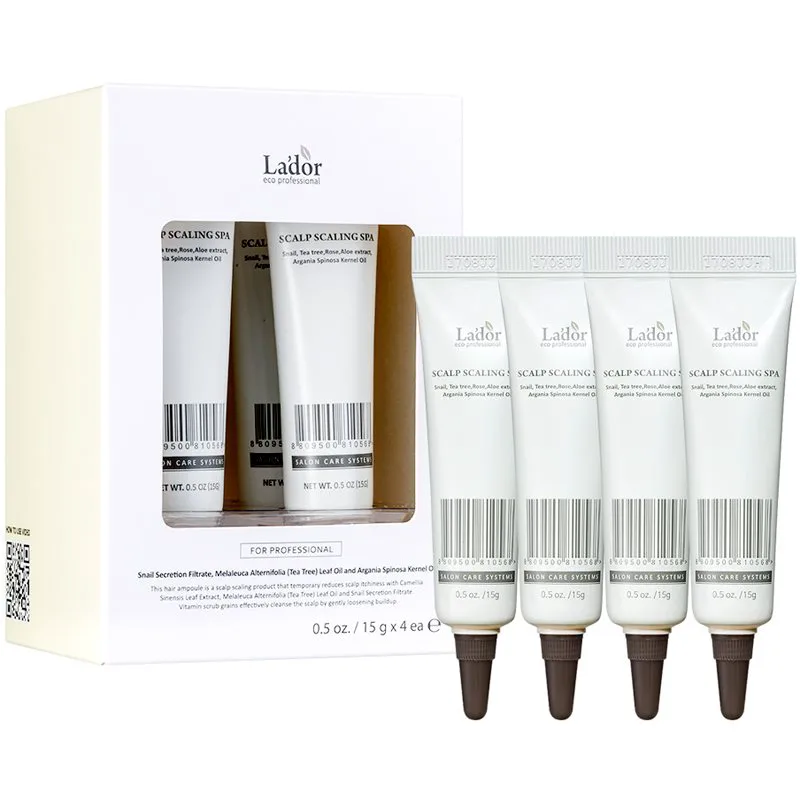 La'dor Scalp Scaling Spa βάλσαμο για βαθύ καθαρισμό για δέρμα της κεφαλής 4x15 γρ