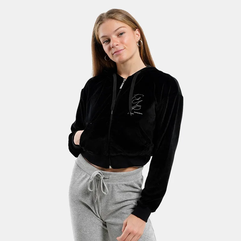 Target Hoodie Crop Jacket Velour Fuel Γυναικεία Ζακέτα (9000150050_001)