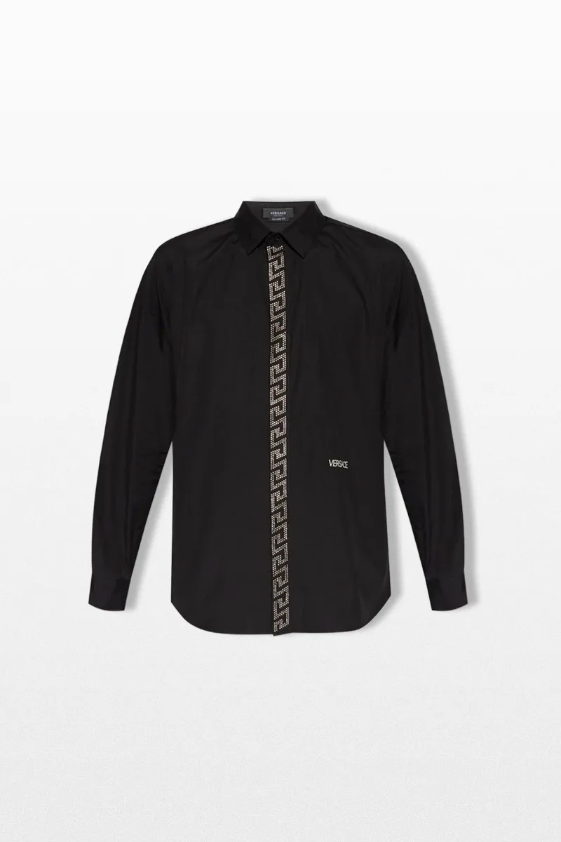 VERSACE Ανδρικό Μαύρο Versace Geometrical Logo Shirt