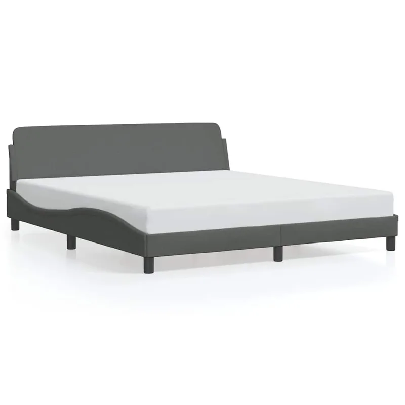 vidaXL Πλαίσιο Κρεβατιού Dover Σκούρο Γκρι 152x203 εκ.Υφασμάτινο