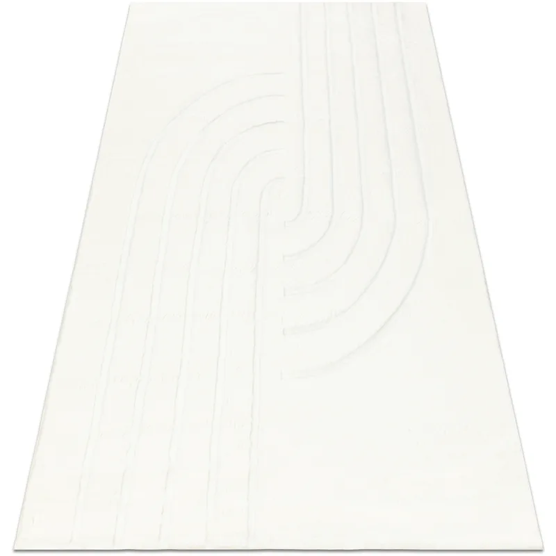 Χαλιά Rugsx CURVY λευκό χαλί 11 Curves, δομημέΠ140x190 cm