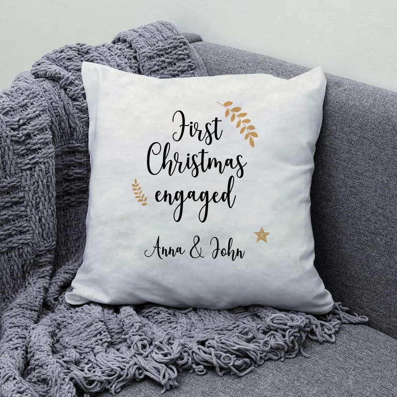 Χριστουγεννιάτικο μαξιλάρι - Our first Christmas engaged