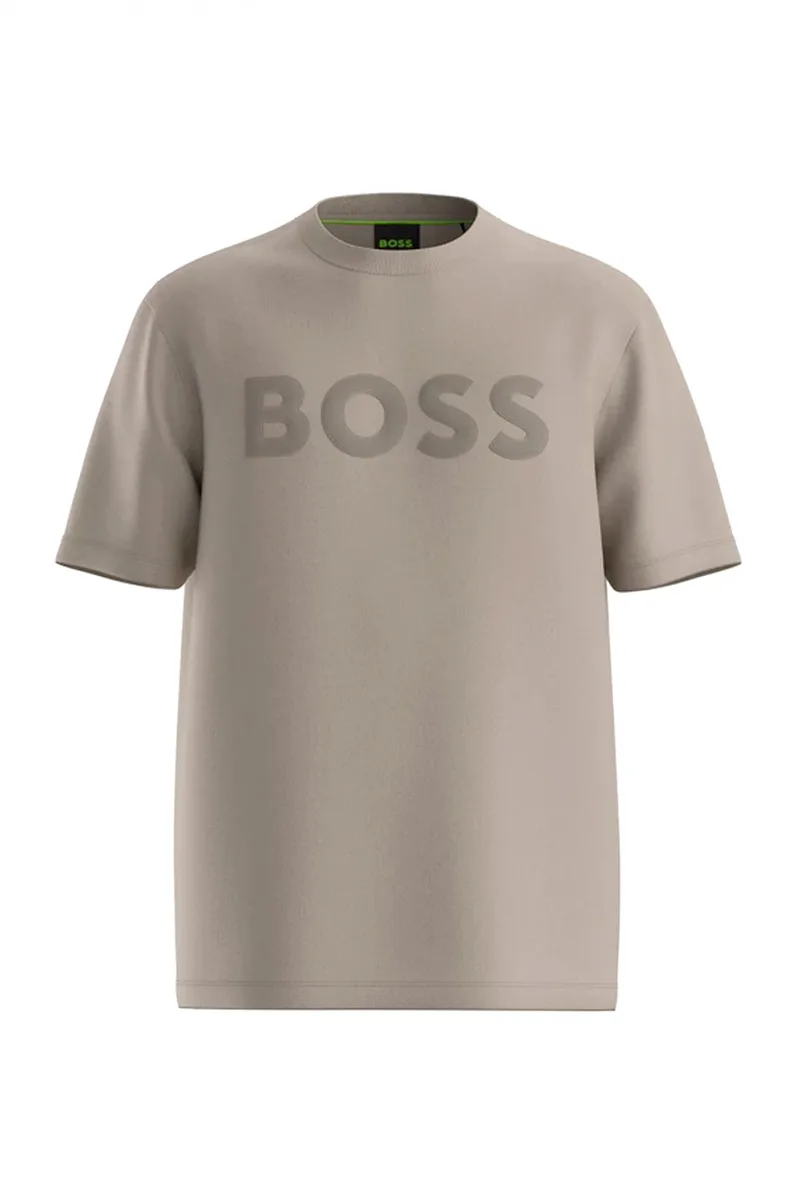 BOSS ATHLEISURE T-SHIRT TS_Structure Logo ΠΟΥΡΟ ΚΑΦΕ