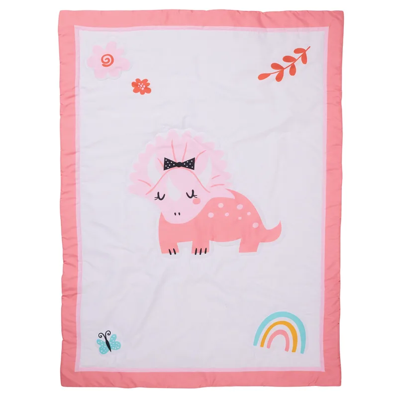 Κουβερλί Κούνιας Das Baby 4936 Ροζ- White 110x150
