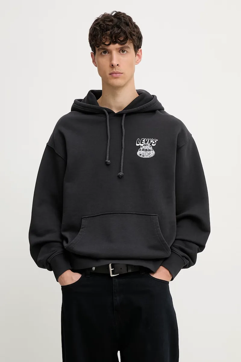 Levi's μπλούζα με κουκούλα ανδρική βαμβακερή LSE_T2 RELAXED GRAPHIC