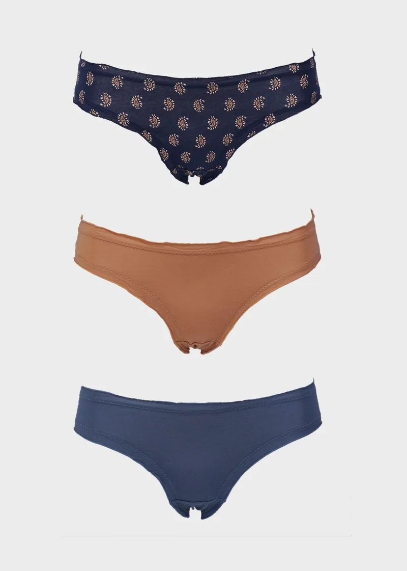 Γυναικείο slip brief cotton . Συσκευασία 3pack MULTI COLOUR