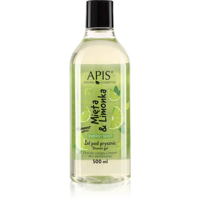 Apis Natural Cosmetics Energy Shot Mint & Lime ενεργοποιητικό τζελ ντους 500 ml