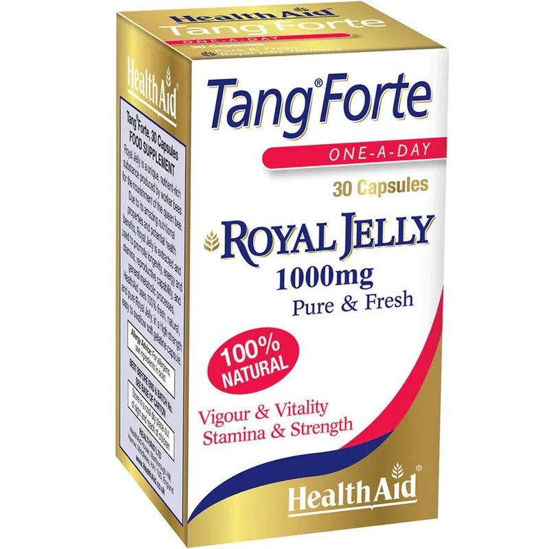 Health Aid Tang Forte Royal Jelly 1000mg΄Συμπλήρωμα Διατροφής με 100% Φυσικό Βασιλικό Πολτό & Βιταμίνη Ε με Αντιγηραντικές Ιδιότητες, για Ενέργεια, Τόνωση του Ανοσοποιητικού & Συνολική Ενίσχυση του Οργανισμού 30caps