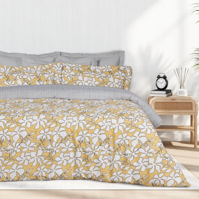 Σετ Σεντόνια Polycotton Μονά Με Λάστιχο 120x200+35εκ. Casual 5432 Ώχρα-Λευκό Das Home (Τύπος κατωσέντονου: Με Λάστιχο, Χρώμα: Λευκό, Ύφασμα: 70% Βαμβάκι-30% Polyester, Μέγεθος: Μονά) - Das Home - 502106105432