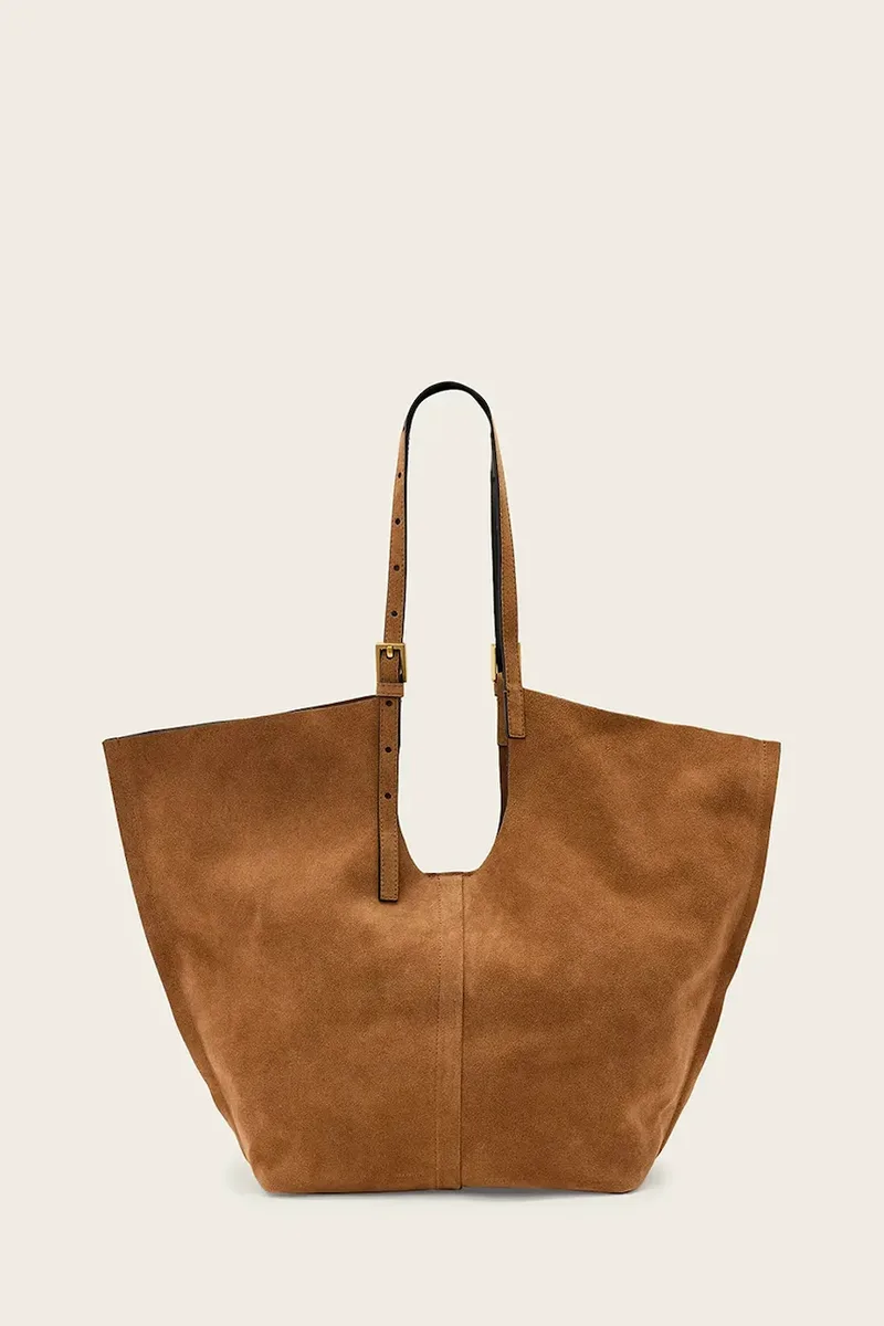 AllSaints τσάντα shopper γυναικεία από δέρμα σουέτ ARA