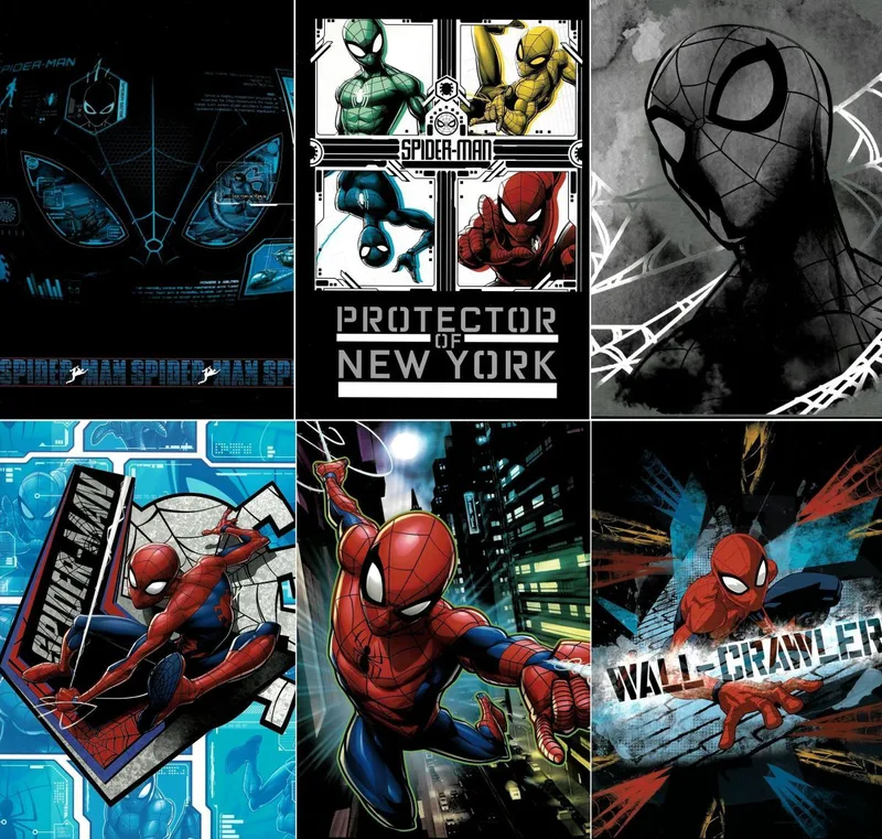 Τετράδιο καρφίτσα ριγέ Street Spiderman 54 φύλλα Α4 (6 σχέδια)