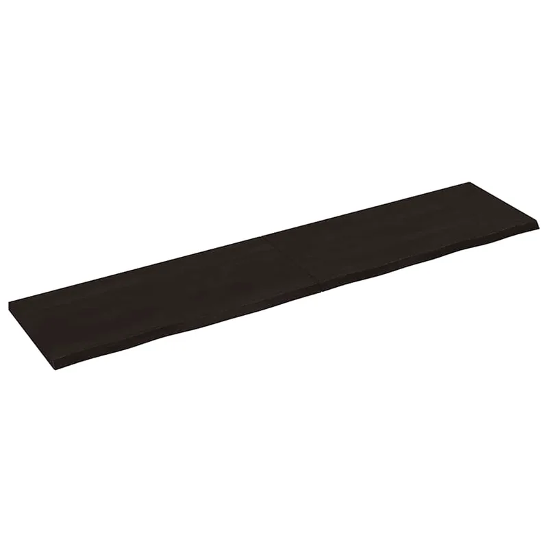 vidaXL Επιφάνεια Τραπεζιού Σκούρο Καφέ 220x50x(2-4)εκ Επεξ. Μασίφ Δρυς