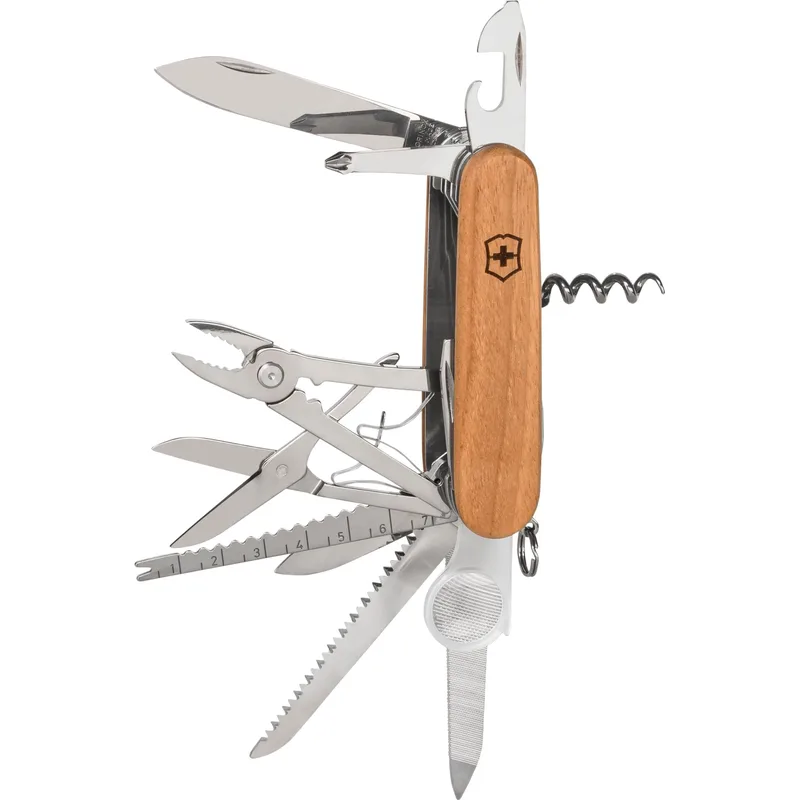 Victorinox Swiss Champ Multi-Tool Pocket Knife with Wood Handle