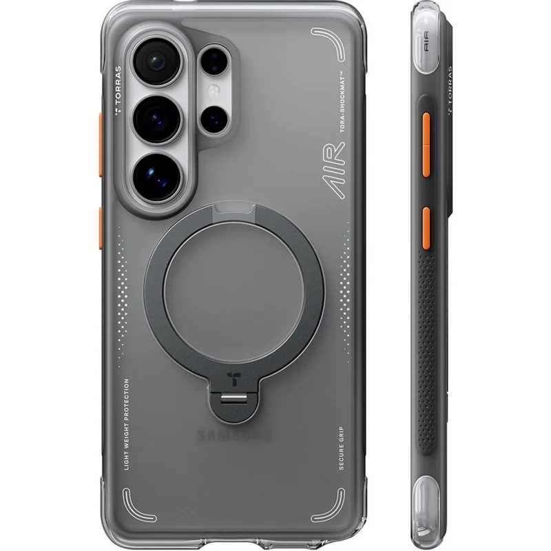 Θήκη Samsung Galaxy S26 Ultra Torras Ostand Q3 Air Ημιδιάφανη Ανθεκτική με MagSafe & KickStand - Shadow Black (6938075647230)