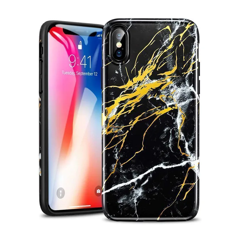 ESR iPhone X/Xs Soft Marble Black Χρυσό (X001Q4DP11)