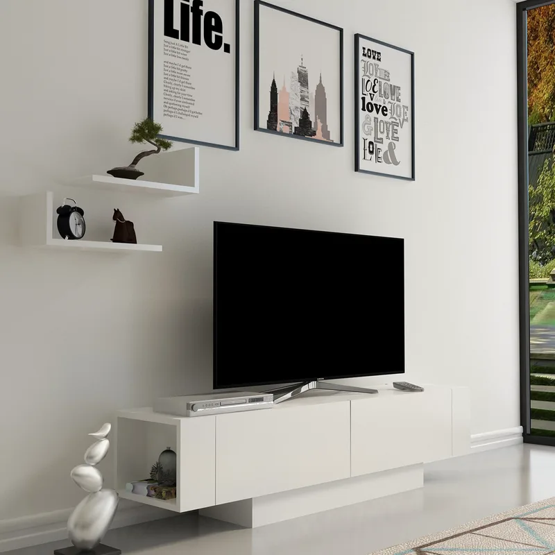 Βάση Τηλεόρασης Matera - White, White 875Zna3001 (150x41,6x31,5)