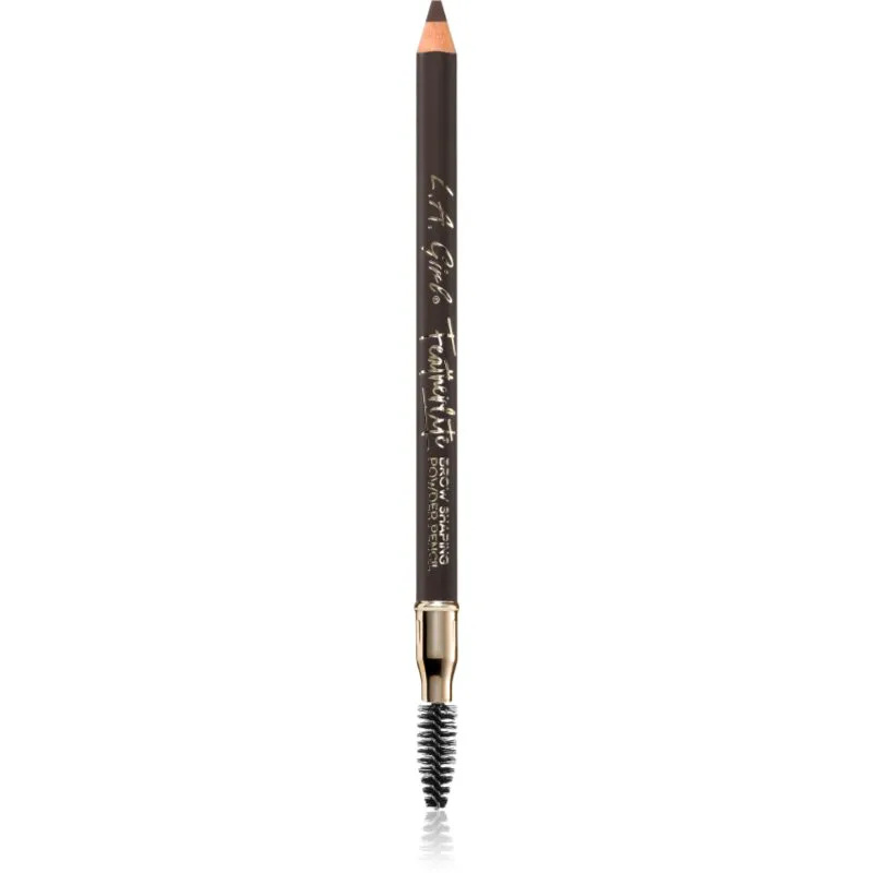 L.A. Girl Cosmetics Featherlite μακράς διαρκείας μολύβι για τα φρύδια με βούρτσα απόχρωση Dark Brown 1.1 γρ