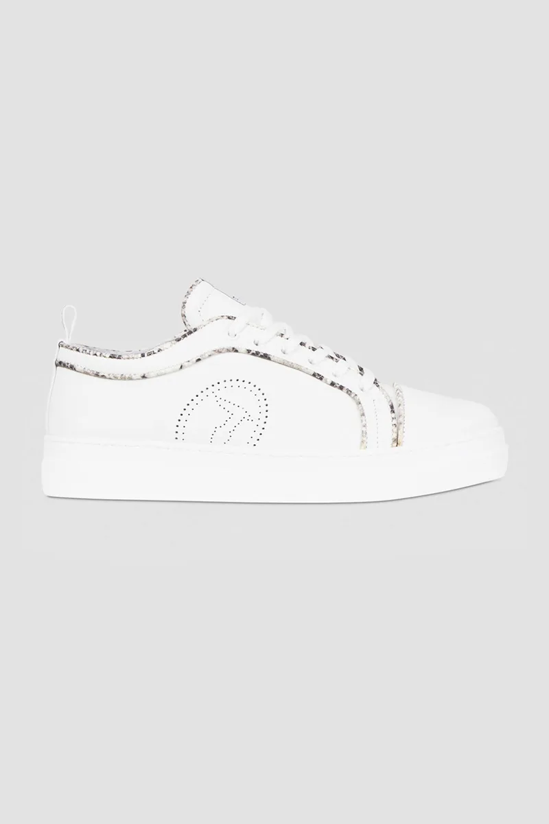 Trussardi γυναικεία sneakers με διάτρητο logo και μεταλλιζέ λεπτομέρειες - 79A00588-9Y099999 Μπεζ