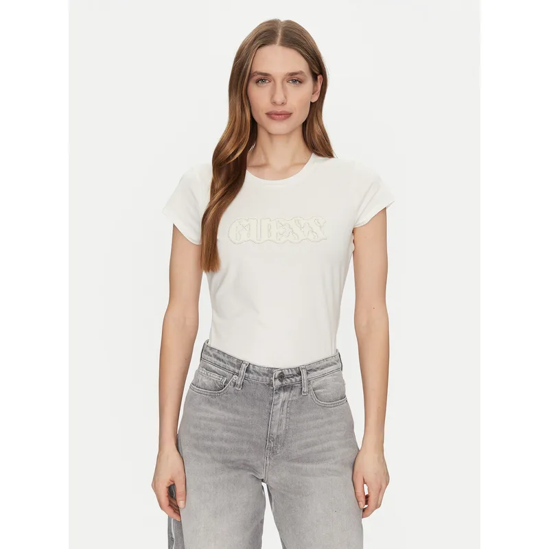 Guess T-Shirt W5GI42 J1314 Εκρού Regular Fit