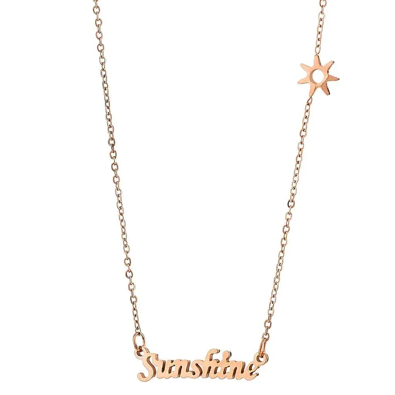 rose gold μενταγιόν από ατσάλι Sunshine