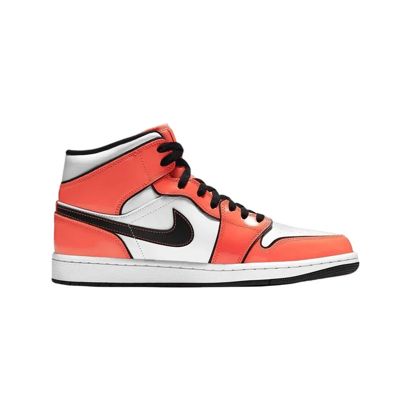 Ψηλά Sneakers Nike Baskets Air Jordan 1 Mid Turf Πορτοκαλί cuir blanc