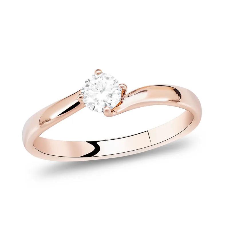 Diamond Group Μονόπετρο Δαχτυλίδι με Διαμάντι Brilliant από Ροζ Χρυσό 18 Καρατίων DDX415