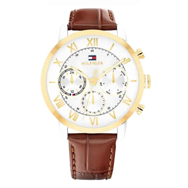 TOMMY HILFIGER Oxford Brown Leather Strap 1710726