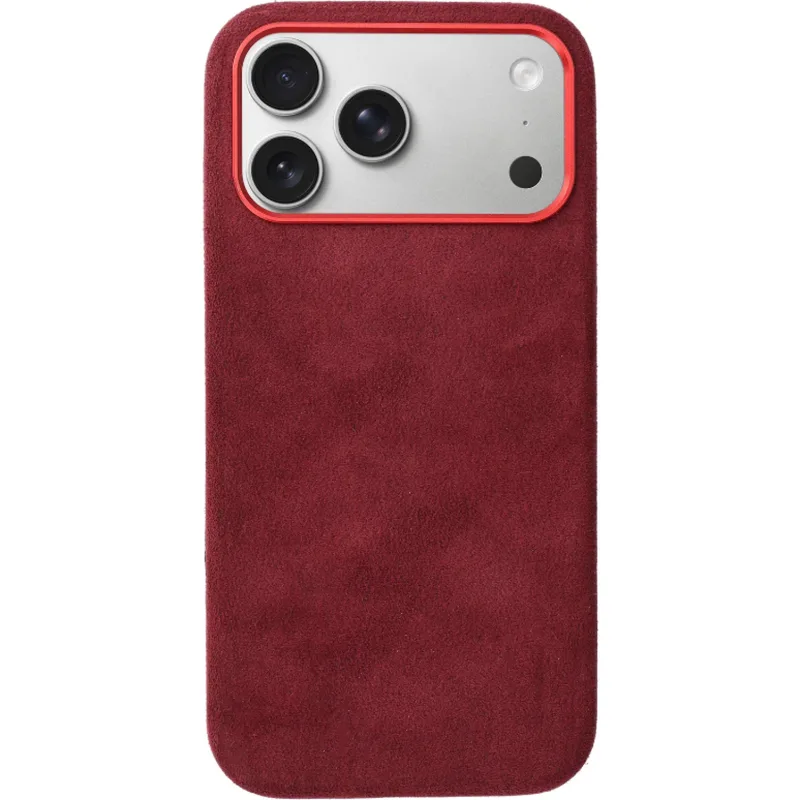 Θήκη iPhone 17 Pro Max Κόκκινο Avanti Back Cover από Premium Alcantara με MagSafe - Burgundy (8719246549496)