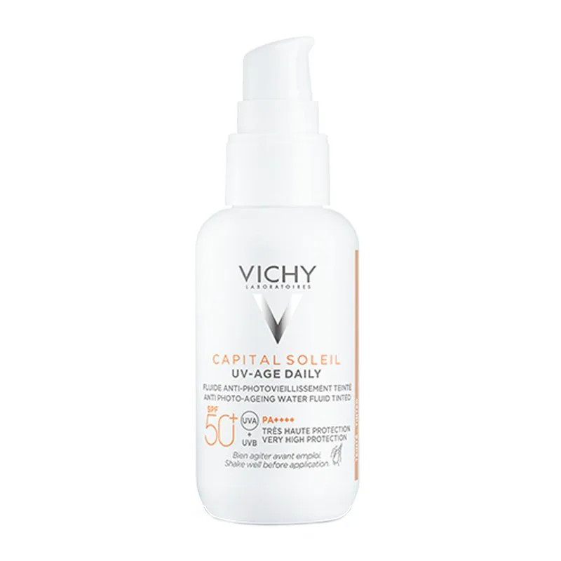 Vichy Capital Soleil Tinted UV-Age Daily Spf50+, Αντηλιακό με Χρώμα Πολύ Υψηλής Προστασίας Κατά της Φωτογήρανσης 40ml