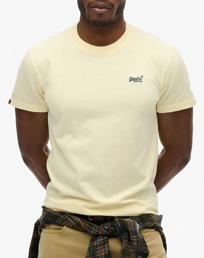 SUPERDRY ESSENTIAL LOGO EMB TEE ΜΠΛΟΥΖΑ ΑΝΔΡΙΚΟ M1011245A-J7L LightYellow
